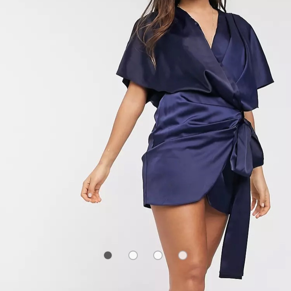 Sold ASOS DESIGN wrap kimono mini dress with tie waist - Picture 2 of 8